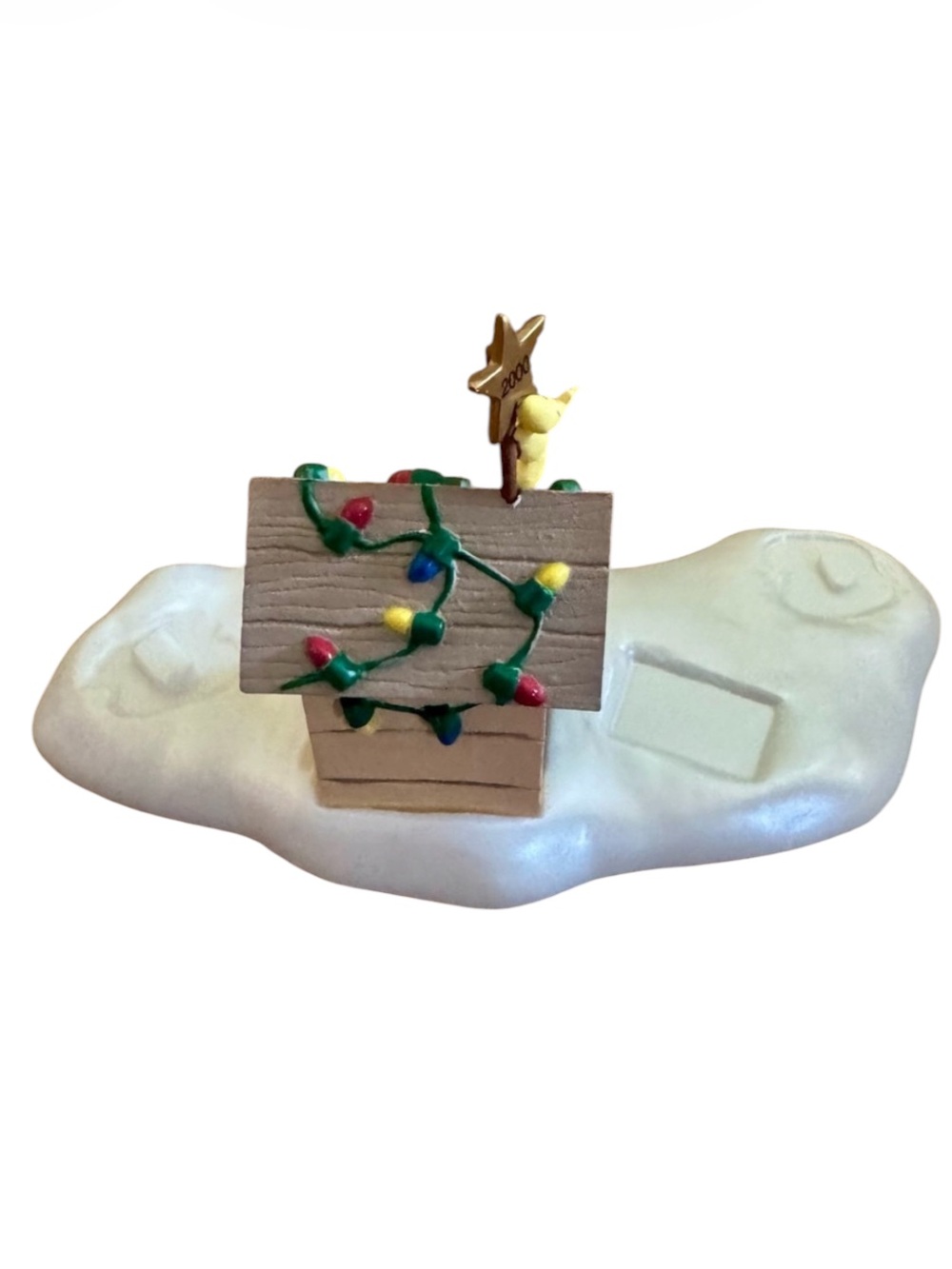 NIB Hallmark 2000 Peanuts Woodstock On Doghouse Display Base Ornament⁠ Christmas